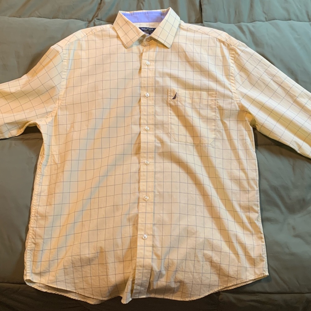 Nautica classic fit yellow dress shirt